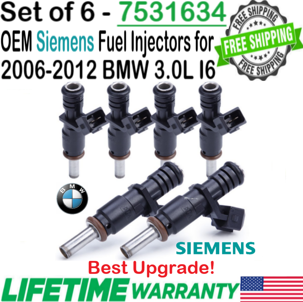 Genuine Siemens 6 Units Best Upgrade Fuel Injectors for 2006-2010 BMW Z4 3.0L I6 - £126.61 GBP