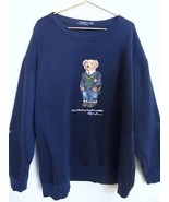 Polo Ralph Lauren Bear Sweatshirt 4X Navy Crest Jacket Jeans Fleece Pull... - £67.11 GBP