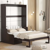 Queen Murphy Bed: Espresso, w/ Cushion - $1,133.99