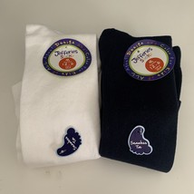 NWT Jefferies Socks Girls Seamless Cotton Knee High 6 Pair Pack Navy/WHT... - $14.84