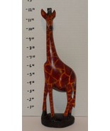 Vintage Hand Carved Wooden Giraffe Figure Africian 12&quot; Statue Made In Kenya - $458.53 MXN