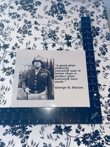 Wwii General S. George Patton A Good Plan Violently Exec Quote Publicity Photo - £7.00 GBP
