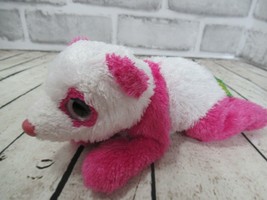 Wild Republic K&amp;M plush panda bear pink white bean bag stuffed animal soft toy - £10.04 GBP