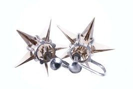 Mid Century Japanese Sterling Crystal Star screw back earrings - £47.48 GBP