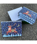 Lang Tip-On Christmas Cards Reindeer 16 Cards &amp; Envelopes in Box 5&quot;x3.75&quot; - $17.43