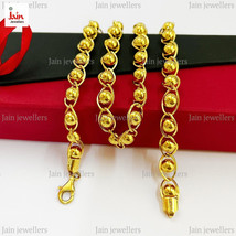 REAL GOLD 18 Kt, 22 Kt Hallmark Solid Gold Curb Cuban Necklace Men Chain... - £1,649.22 GBP+