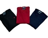 3 Polo by Ralph Lauren Crew Neck Cotton Sweatshirt LARGE Black Blue &amp; Re... - $79.19