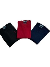 3 Polo by Ralph Lauren Crew Neck Cotton Sweatshirt LARGE Black Blue &amp; Re... - $79.19