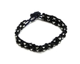 Guatemalan Czech Glass Seed Bead Crystal Beaded Thick Strap Jewel Bracel... - £7.54 GBP+