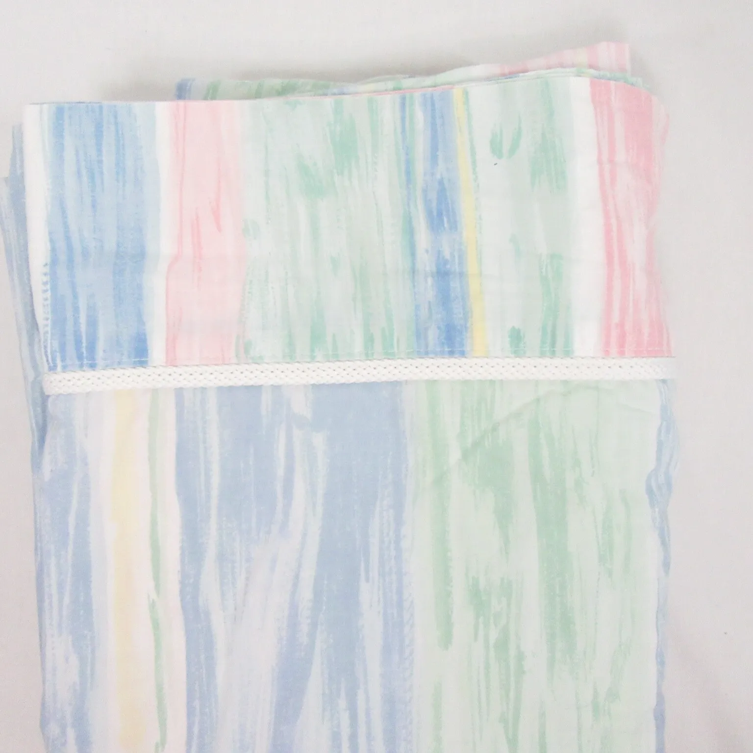 CROSCILL Stripe Watercolor Pastel Multi Queen Sheet Set - £33.53 GBP