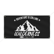 Personalized Matte Vinyl Banner with Mountain &amp; Feather Design, Indoor/O... - £41.30 GBP+
