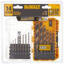 DEWALT 14-Piece Assorted Black and Gold Coated HSS Drill Bit Set - $12.99