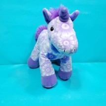 Unicorn Purple Floral White Plush Stuffed Animal 9&quot; People Pals Aurora - £18.18 GBP