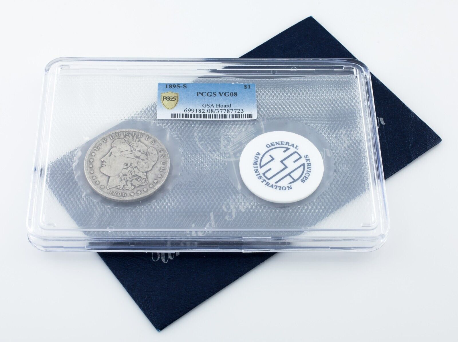 1895-S $1 Silver Morgan Dollar GSA Softpack Graded by PCGS as VG08 w/ Pouch - £14,244.52 GBP