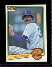 Vintage 1982 Donruss Baseball Trading Card #78 Rollie Fingers Milwaukee Brewers - £7.90 GBP