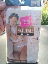 VTG 1999 Hanes Her Way Naturals Briefs 100% Cotton Sz 6 3-Pair 1400NL NoS - £39.43 GBP