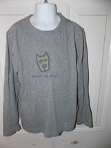 Life Is Good GOOD KIDS Gray &quot;What Up Dog?&quot; Long Sleeve Shirt Size 7/8 Boy&#39;s - $15.33