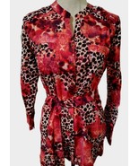 Jaclyn Smith Pretty Women&#39;s Floral Belted Top  Button Up Long Sleeve Medium - $7.76 CAD
