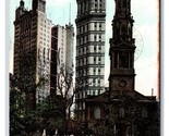 Buildings On Park Row St Paul&#39;s Church New York CIty NY DB Postcard P27 - $2.92
