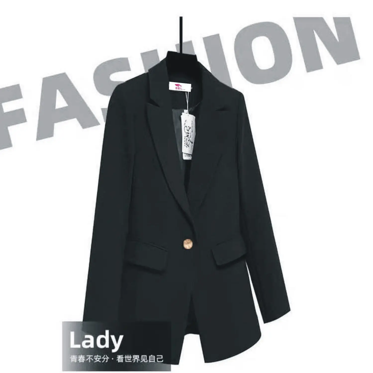 Blazer Women&#39;s Plus Single Button Blouse Plus Size Jacket Office Ladies Retro Lo - £126.85 GBP