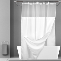N&amp;Y HOME Waffle Weave Shower Curtain with Snap-In Fabric Liner Set, 12 White Hoo - £28.18 GBP