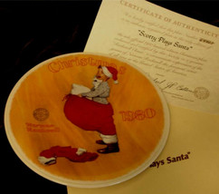 Knowles Norman Rockwell Scotty Plays Santa Decorative Collectible Plate #6442F - £13.29 GBP