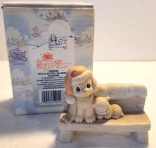 Precious Moments Sugar Town Dog And Kitten On Bench Item 529540 Retired 1995 - £9.46 GBP