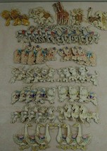 Victorian Style Die Cut Carousel  Animal  Circus Christmas Ornaments 56 Pieces - £35.26 GBP
