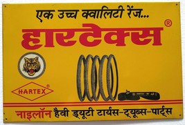 Hartex Tyres Tubes Parts Vintage Advertising Litho Original Tin Sign India - $59.99
