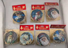 Vintage Wooden Santa Box Ornaments Saints Santa Music Notes 7 Pieces Christmas - $33.85