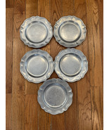 5 Vintage Oneida Cambridge Colonial Pewter Queen Anne Salad Plate Dish S... - £68.73 GBP