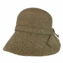 Trendy Apparel Shop Women&#39;s UPF 50+ Paper Braid Tweed Slanted Brim Cloche Hat -  - £27.52 GBP