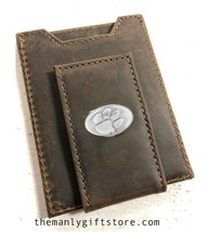 ZEP-PRO Clemson Collegiate Crazy Horse Leather Front Pocket Wallet - £28.71 GBP