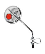 BICYCLE MIRROR SUNLITE ROUND 3in CP w/Red REFLECTOR - $11.95