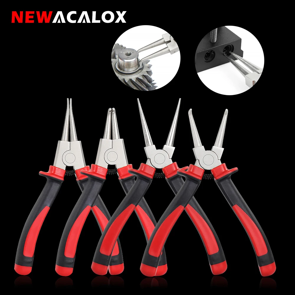 4Pcs Heavy Duty Circlip Pliers Set Fixed Tip Internal External Snap Ring Pliers - £36.19 GBP