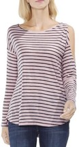NWT Women&#39;s Two by Vince Camuto Pink Rapid Stripe Cut Out Shoulder Top S... - £15.57 GBP