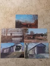 Vintage Lot Of 5 Postcards Covered Bridges Various Counties Ohio - £3.88 GBP