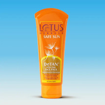 Lotus Safe Sun DeTan After-Sun Face Pack, reduces Sun Tan, Brightens Skin, 100g - £12.63 GBP