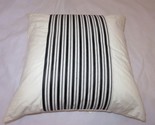 DKNY WILDFLOWER FIELD Ocean Stripe Ribbon deco Pillow Black Ivory NWT - $38.35