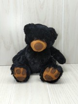 Wishpets Benjamin bear black teddy bear brown feet nose stuffed animal 8-10" - £6.22 GBP