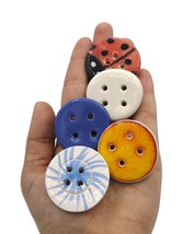 5Pc 40mm Large Sewing Buttons For Crafts, Scrapbooking, Coats, Jackets, ... - £30.21 GBP