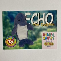 Echo The Dolphin 1998 Series I 4180 Beanie Babies Official Club Trading Card - £1.35 GBP