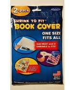 2 Book Covers Protective Water Resistant Transparent Clear Shrink Fit On... - $92.53 MXN