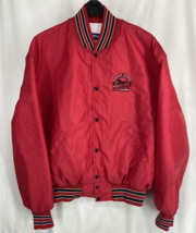 Holloway Sz XXL Trotter&#39;s Logo Nylon Red Jacket w/ White Black Stripes R... - £17.26 GBP