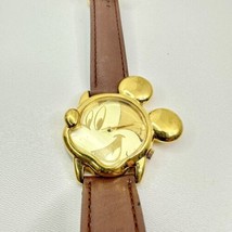 Disney Lorus Watch 3D Mickey Mouse New Battery Working Gold Tone Time Piece - $28.04