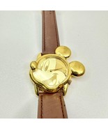 Disney Lorus Watch 3D Mickey Mouse New Battery Working Gold Tone Time Piece - £22.06 GBP