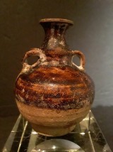 Swankhaloc brown glazed  Lug Handled Mini Glazed Urn - $133.65