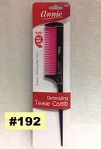 Annie Detangling Tease Combs Black Body With Pink Bristle # 192 - $3.59