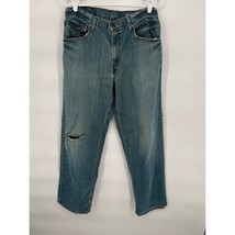 Vintage Silver Tab Jeans Mens Size 32 x 32 Blue Denim Baggy Distressed Levis 90s - $92.22