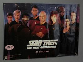 1991 Star Trek The Next Generation TNG 39 1/2 x 27 inch video store promo poster - £23.29 GBP